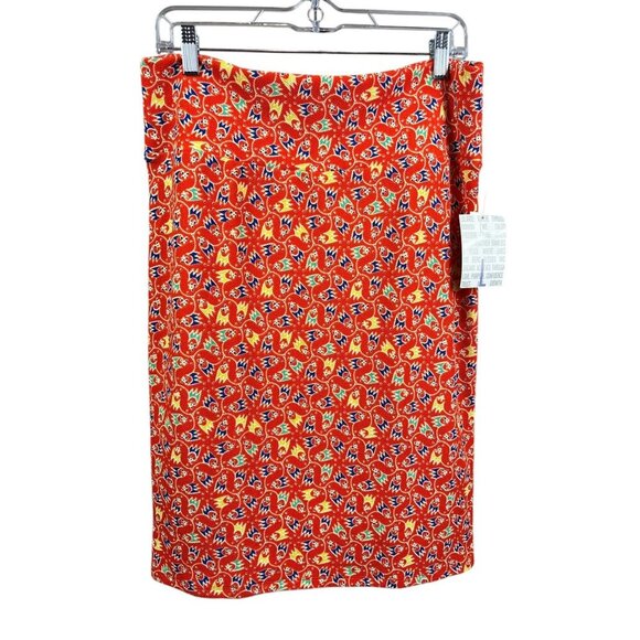 LuLaRoe Cassie Women's Orange Boooo Skirt - Picture 1 of 8